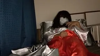 I tried to masturbate by dressing up as a cosplay costume of a slippery terrorist satin shrine maiden