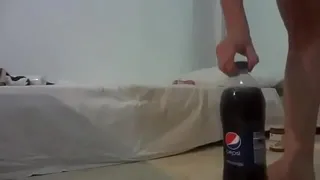 hot girl sitting on pepsi