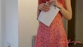 Step Sister Doesn't Like to Wear Many Chlotes When She is Home
