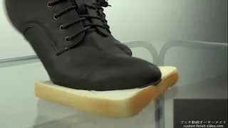 Crush bread with shoes