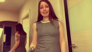 Young wife meets you from work and offers to celebrate the promotion at work with passionate sex