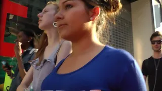girl with huge ass walking with tiny shorts