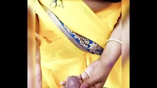 First oiled her cock and then fucked her sister-in-law's pussy.