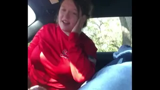 Hot slut blows Arabian cock in car
