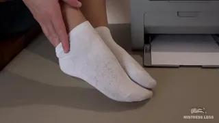Girl in socks teasing