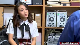 Petite asian fucked by officer after stealing