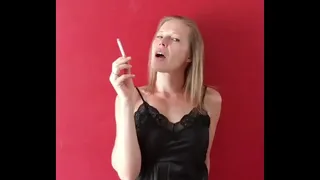 Flemish milf smokes and plays with her pussy
