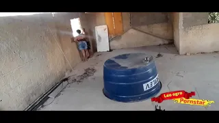 Breaking into the married chubby girl's ass on the terrace