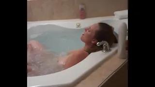 angry horny hot tub getting off from water jets