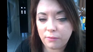Chubby Girl Smokes A Cork Cigarette