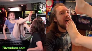 Foot Fetish: Arcade Slave Licks Rose Carter's Feet