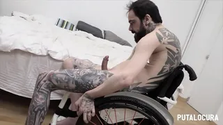 PutaLocura - The sluts Ana Spears and Meraki fuck the guy in the wheelchair.