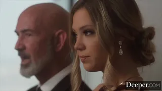 Deeper. Kinky blonde dominates sub