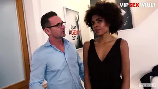 EXPOSED CASTING - Luna Corazon - Black Babe Enjoys Sucking A White Cock At Audition