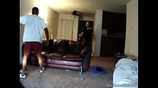Chris banging this white slut and gets caught