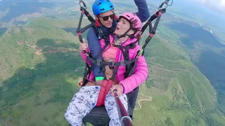Wet Pussy SQUIRTING IN THE SKY 2200m High In The Clouds while PARAGLIDING