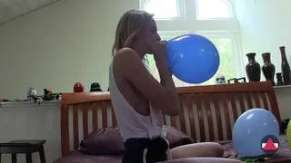 Girl goes honey over balloons