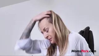 Boss Step Mom Fucks My Cock After Work