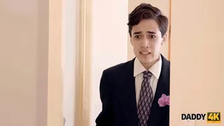 Enticing cutie penetrated with thick cock of future father-in-law