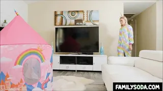 Stepbrother caught jerking off by shocked stepsis
