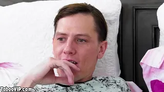 Stepsibling fucked a bid cock in front of MILF stepmother