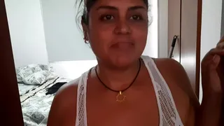 My stepmom sucks my cock in the bathroom. POV