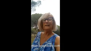 On a walk this busty blonde milf gives head and gets banged by a stranger