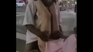 In the middle of the street homeless they fuck without fear