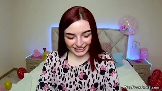 Solo private webcam show of sexy redhead amateur babe NicolPot posing in pajams then stripping and showing her big tattoo and big tits in bra