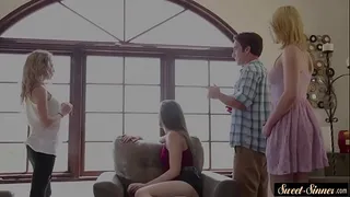 Gorgeous teen banged hard by her stepbro