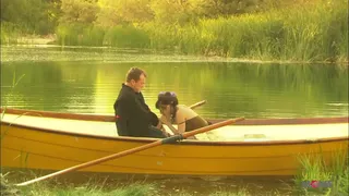 Horny brunette gives her wet pussy to her stranger on the boat