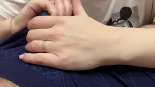 Penis massage through panties - torments the penis - keeps the orgasm