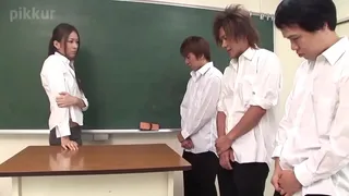 Teacher and students
