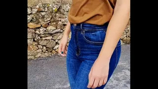 Walking down the street without a bra