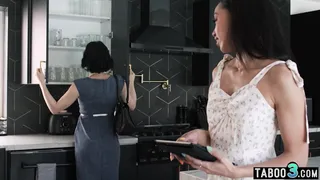 Petite black slut luring a naive realtor into strapon fuck