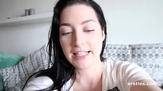 Big Tit Brunette Likes to Watch Herself Get off In the mirror
