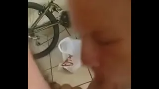 feels so sub when down on my knees in front waiting for his cum yo hit my face