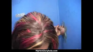 Horny ebony suck the juice from big white gloryhole 2