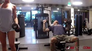 Big tit German babe gets fucked hard by a tattooed guy