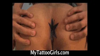 The only video where you will see a tattooed slut getting tattooed in the ass then fucked so good you will cum again and again watching it