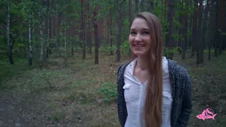 Powerful cumshot all over the face of a sexy nymphomaniac in the forest (part 2)