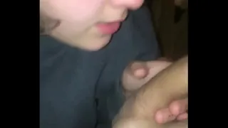 Cutie 18yo teen gives passionate blowjob