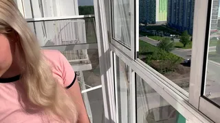 "I think she waved to us" - teens fucking on the balcony