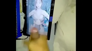 Cocktribute beautiful girl with Big Boobs