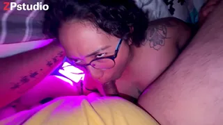 Sensual blowjob with deep throat and cum on the face of my slutty girlfriend
