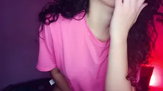 It's a horny girlfriend showing her pussy