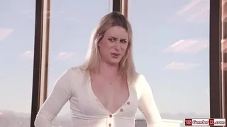 TSgenderX.com - Employee gets a hard on thinking of trans boss Nikki Vicious and jerks off to her.The small tits tgirl facefucks him.He rims the ts and barebacks her