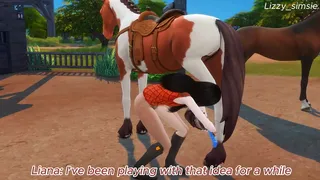 Horse thief asian girl fucked in both holes