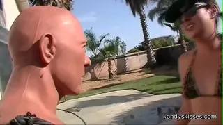 Bikini Thug screeches at you while she smokes