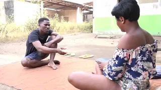 A sexy neighbor with a street guy caught having sex on the way to the construction site in the bush